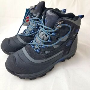 Khombu Men's Fleet Leather Boots 9 NWT Grey/Blue Waterproof